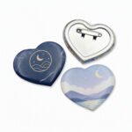 Customized Metal Heart Shape Badge Pins