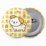 Customized PU Leather Round Badge Pins
