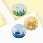 Customized PU Leather Round Badge Pins - Image 6