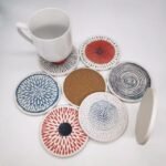 slip-resistant water absorbent ceramic coaster with cork back