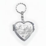 Customized Aluminum Double-sided Makeup Mirror Keychain