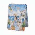 Customized Tinplate Double Side PU Leather Folding Makeup Mirrors - Image 3