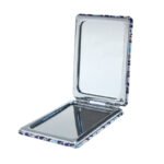 Customized Tinplate Double Side PU Leather Folding Makeup Mirrors - Image 2