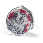 Aluminum circular double-sided mirror