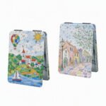 Customized Tinplate Double Side PU Leather Folding Makeup Mirrors - Image 8