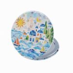 Customized Double Side PU Leather Foldable Cosmetic Mirrors