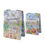 Customized tinplate + PU leather folding mirror