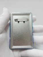 Customized Tinplate Square Double-flashing Embossed Badge Pins - Image 4
