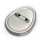 Custom Egg-shaped Raised Foil Glitter Holographic Button Pins - Image 3