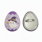 Customized Tinplate Oval Raised Foil Sheet Rhinestone Holographic Button/Badge Pins - Image 3