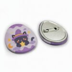 Customized Tinplate Oval Raised Foil Sheet Rhinestone Holographic Button/Badge Pins