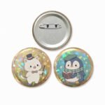 Custom Round Glitter Holographic Button Pins