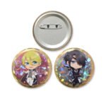 Custom Round Glitter Holographic Button Pins