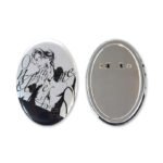 Custom Oval Cold Foil Stamping Glitter Holographic Button Pins - Image 5
