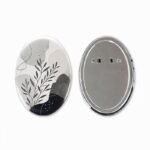 Customized Tinplate Oval Gold Foil Embossed Holographic Badge Pins - Image 8