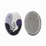 Customized Tinplate Oval Gold Foil Embossed Holographic Badge Pins - Image 7