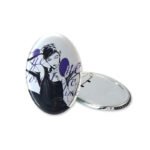 Custom Oval Cold Foil Stamping Glitter Holographic Button Pins