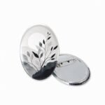 Customized Tinplate Oval Gold Foil Embossed Holographic Badge Pins - Image 5
