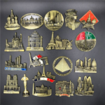Customized Zinc Alloy Metal City Magnets