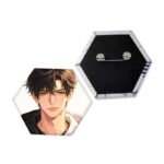 Custom Hexagonal Paper Badge with Chest Pin - Image 6