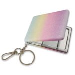 Customized Gradient Glitter Double-Sided Square Folding Makeup Mirror Keychains - Image 3