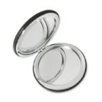 Customized PU Leather Round Shape Makeup Mirror Keychains - Image 4