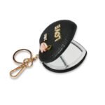 Customized PU Leather Heart Shape Makeup Mirror Keychains - Image 5