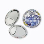 Customized PU Leather Round Folding Makeup Mirror - Image 3