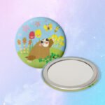 Customized PU Leather Round Single-Side Makeup Mirror - Image 2