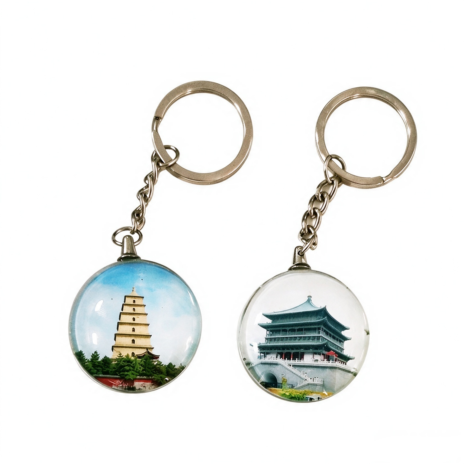 2 Custom Crystal Glass Fridge Magnet Keychain - Image 1
