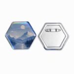 Custom Hexagon Glitter Holographic Button Pins - Image 3