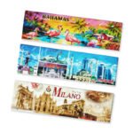 Custom Cat-Eye Tinplate Fridge Magnet – Long Rectangular Travel Souvenir - Image 4
