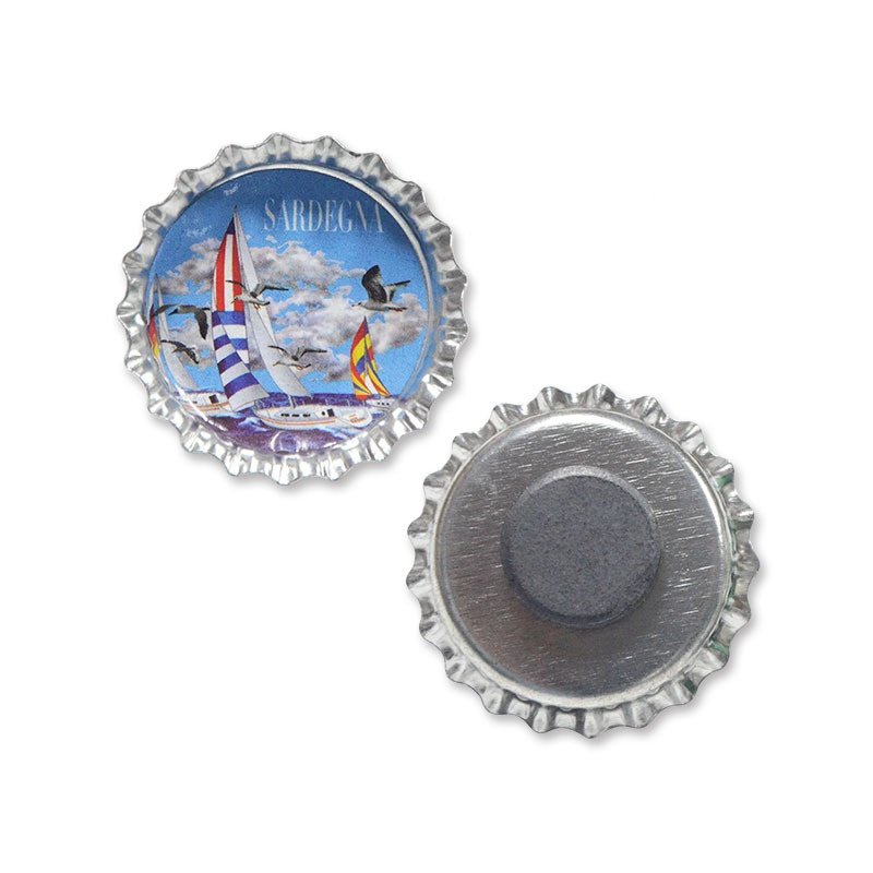 3 Custom Bottle Cap Round Tinplate Fridge Magnets - Metal Beer Cap Design - Image 1