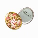 Custom Oval Cold Foil Glitter Holographic Button Pins