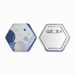 Custom Hexagon Glitter Holographic Button Pins - Image 5