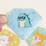 Custom Diamond-Shaped Glitter Holographic Button Pin - Image 5