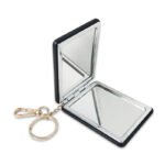 Customized PU Leather Square Shape Makeup Mirror Keychains - Image 2