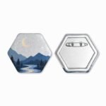Custom Hexagon Glitter Holographic Button Pins - Image 6