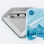 Custom Diamond-Shaped Glitter Holographic Button Pin - Image 6