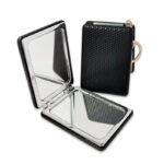 Customized PU Leather Square Shape Makeup Mirror Keychains
