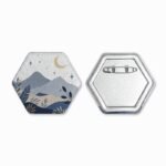 Custom Hexagon Glitter Holographic Button Pins - Image 8
