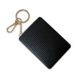 Customized PU Leather Square Shape Makeup Mirror Keychains - Image 5