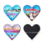 Customized Photo Printed Heart Shape Glass Fridge Magnet