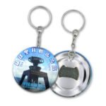 Customized Round Keychain Badge Bottle Opener
